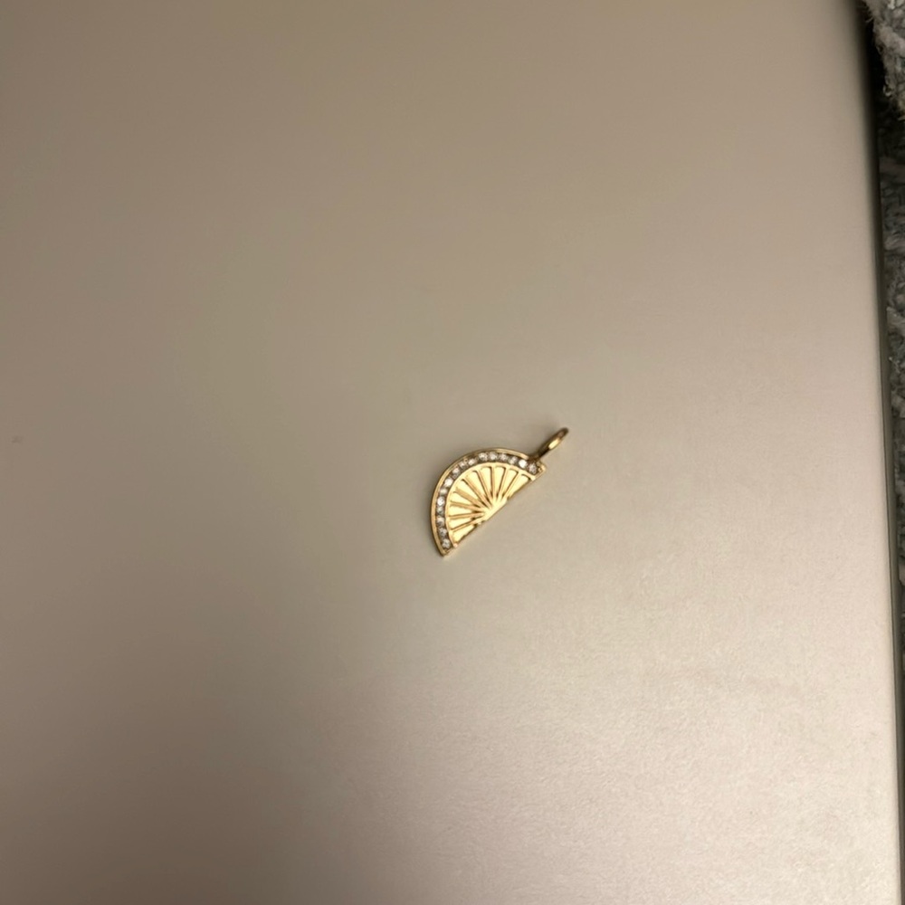 Lillu Pulitzer lemon wedge charm goldtone w cz new in bag